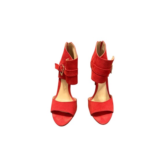 Vince Camuto Shoes - Vince Camuto VC Hensley High Heel Ankle Strap Sandals Scarlet Suede Size 7M